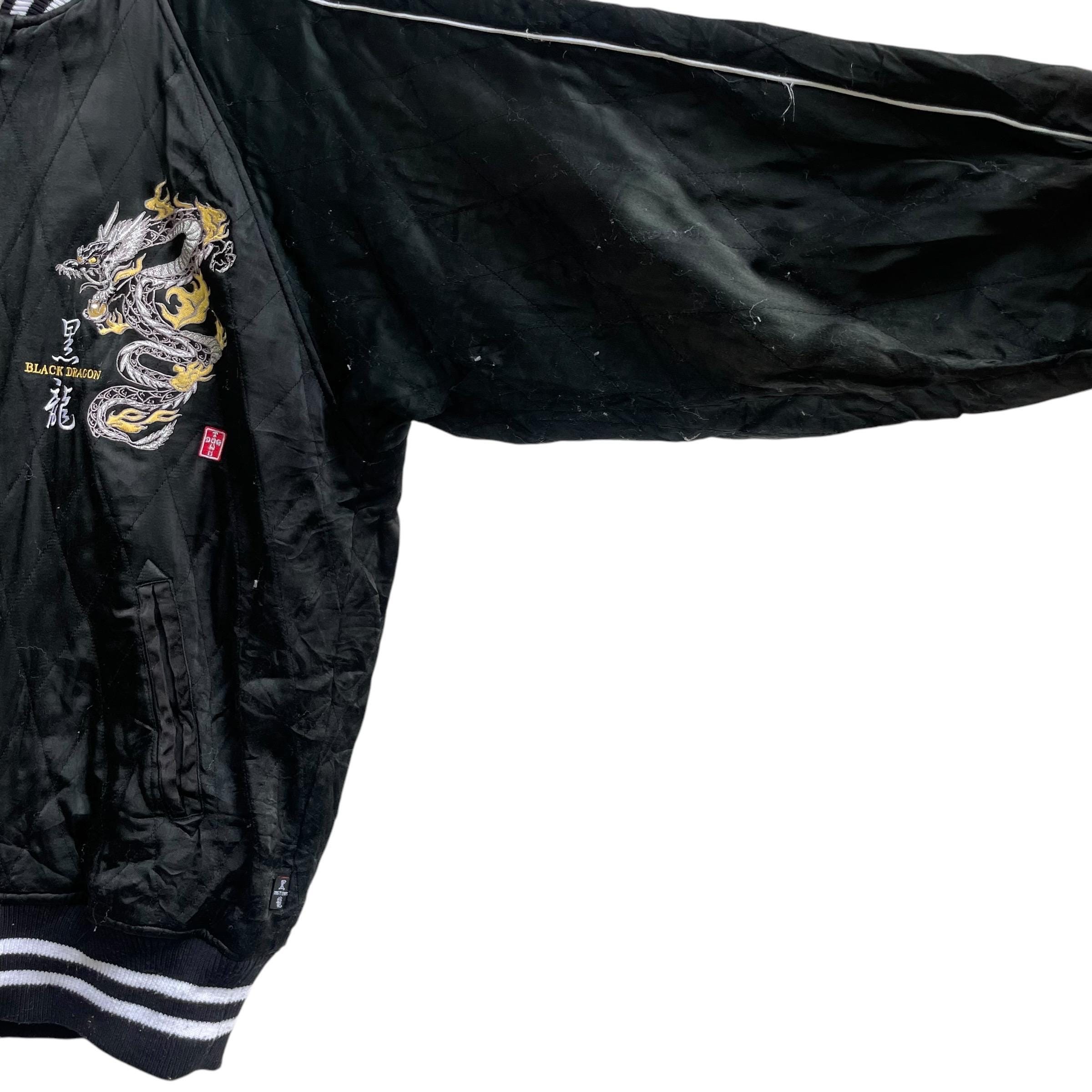 DOG TOWN BLACK DRAGON スカジャン Vintage Dog Town Black Dragon Embroidered Logo Padded Sukajan