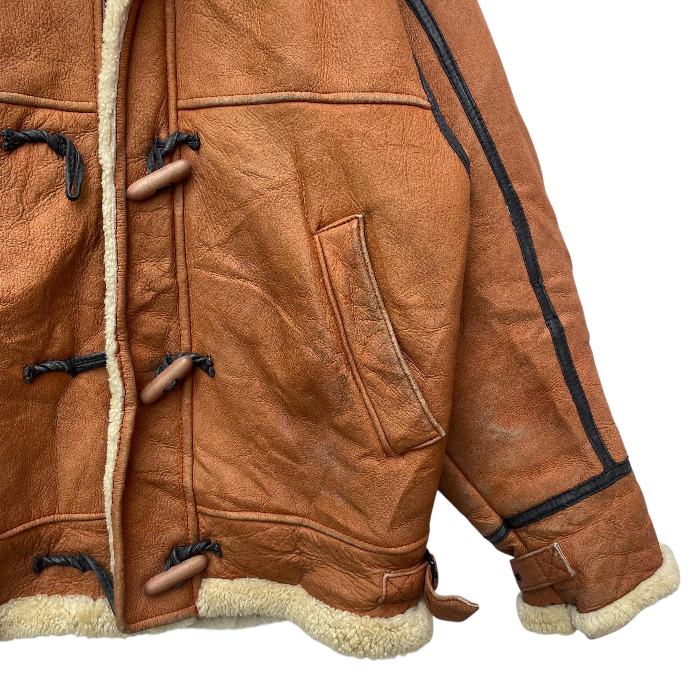 vintage sheepskin leather Jacket ムートン Vintage Sheepskin Leather Sherpa Toggles Button Jacket - Etsy