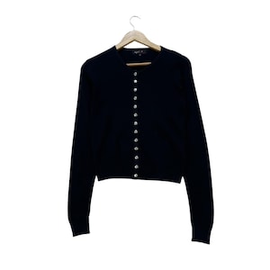 Round-Neck wool-Blend cardigan Black American vintage - Women | Place des Tendances