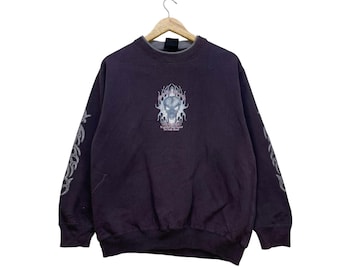 Moletom com capuz vintage dos anos 90 com logotipo grande