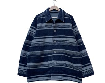Chaqueta vintage japonesa Astray con rayas nativas y dos bolsillos