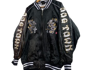 DOGTOWN BLACK DRAGON スカジャン Vintage Dog Town Black Dragon Sukajan Souvenir Jacket | eBay