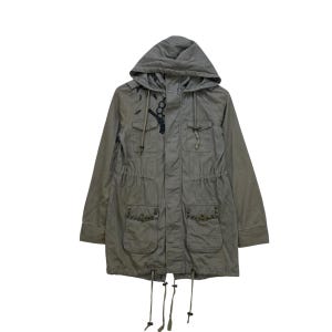 Vintage 90's Japanese Brand Corniche Denim Parka Jacket Size