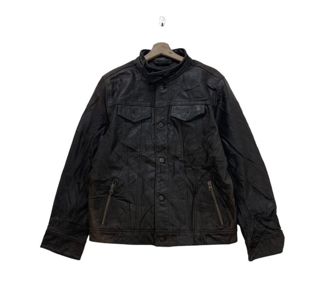 Vintage Gap Cow Hide Leather Jacket Gap Motorcycle Cowhide