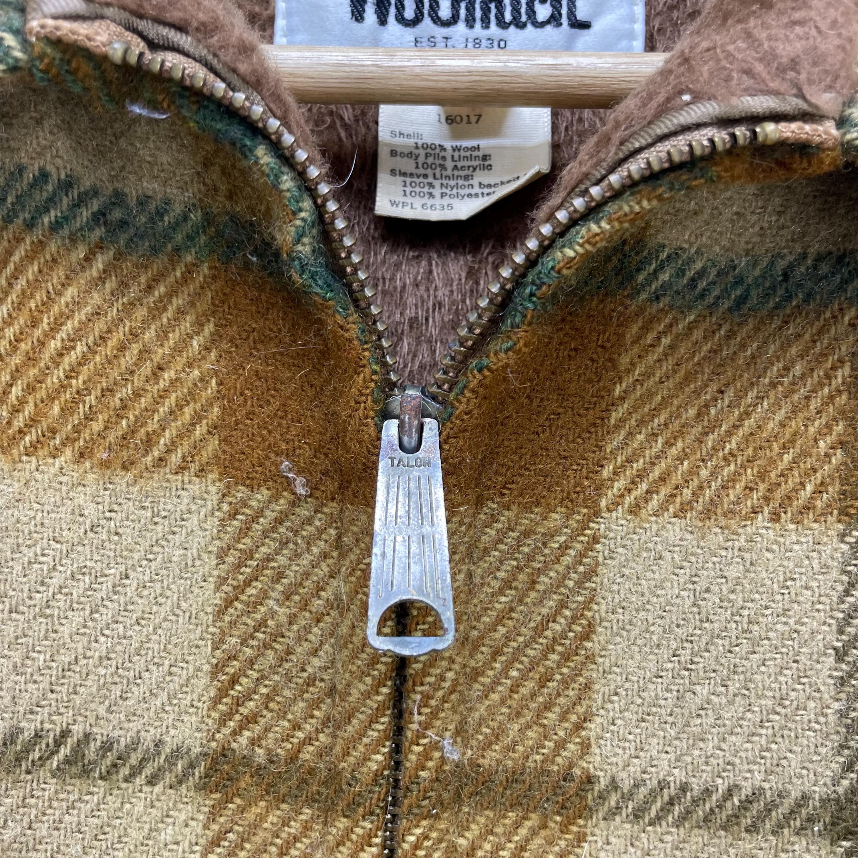 Vintage 60s Wool Rich Made in Usa Talon Zipper up Pure Wool