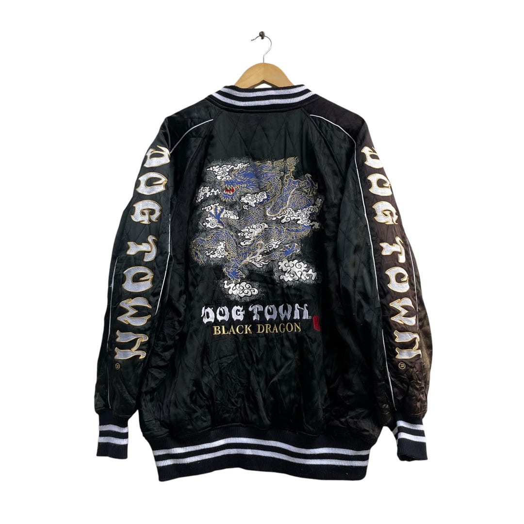 Vintage Sukajan Sukajan Dogtown Vintage Dog Town Black