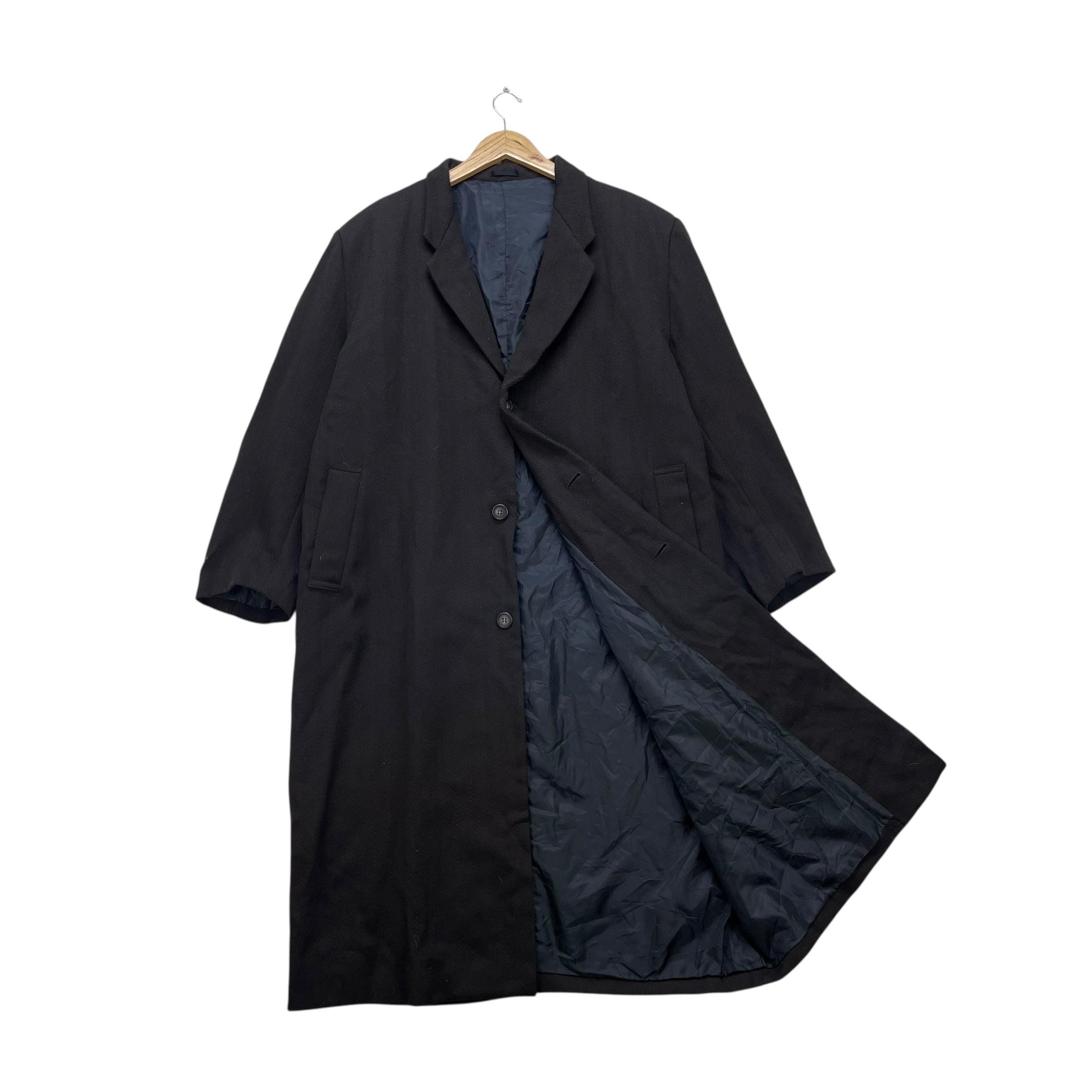 ジャケット・アウター 90s archive super long wool coat Vintage 90s Saison De L Homme Herringbone Wool Long Coat Jacket