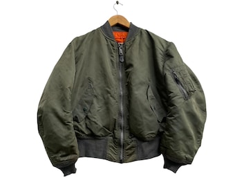 Vintage Alpha Industries Nylon Jacket MA-1 Flyer's Bomber - Etsy