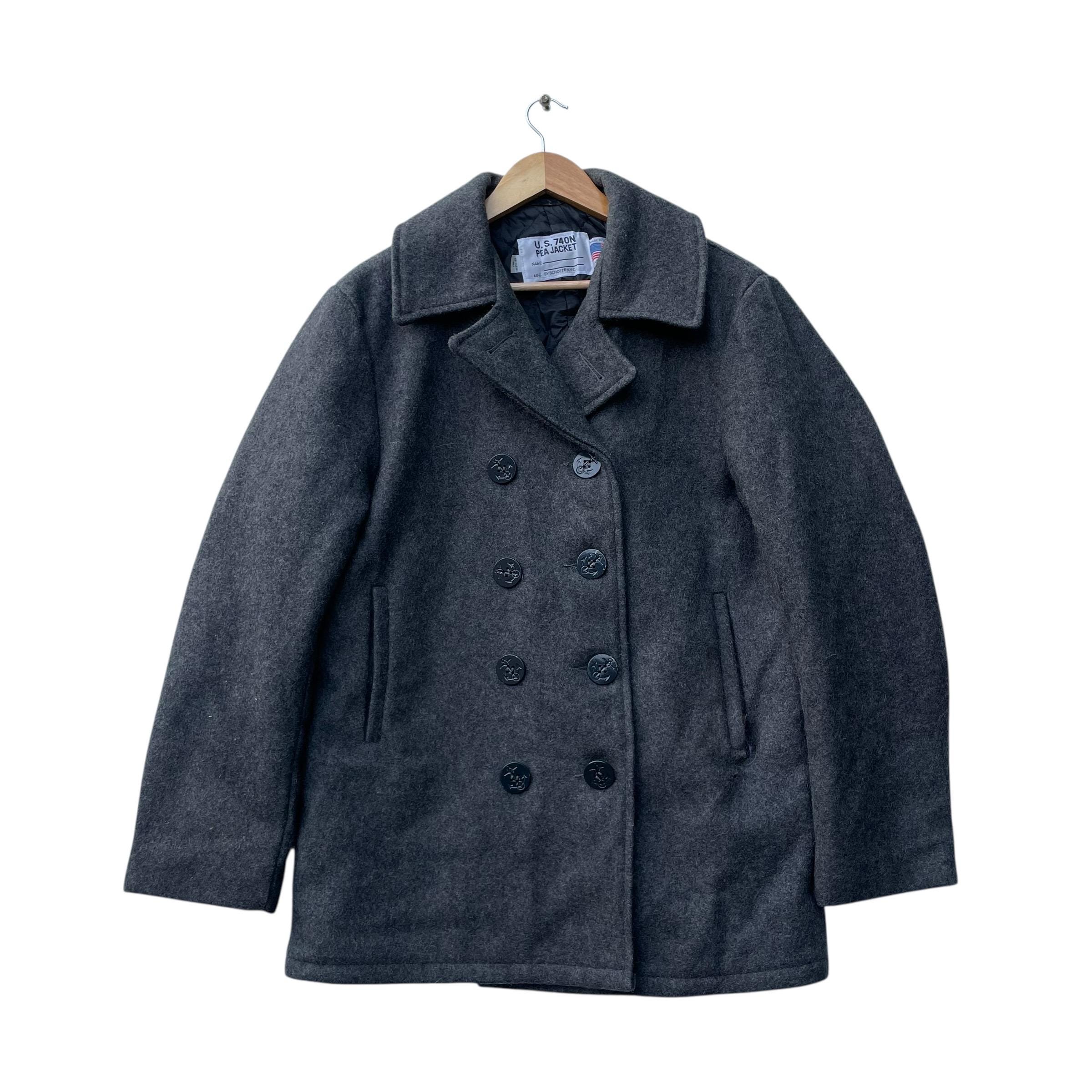 SCHOTT US740N PEA JACKET U.S ARMY サイズ40 Schott PEA Coat US 740N Gray size 40 | eBay