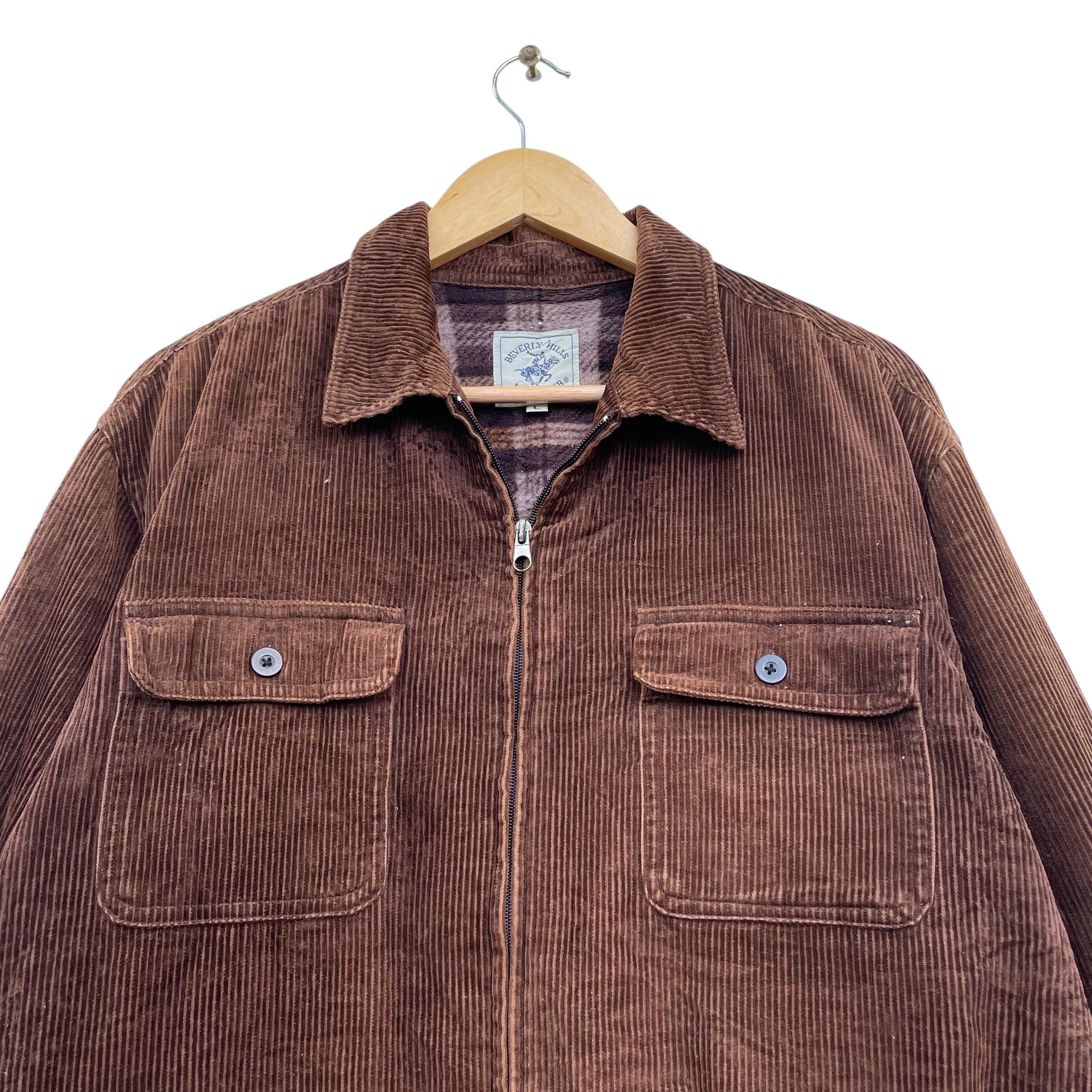 Vintage Beverly Hills Polo Club Corduroy Zipper up Dual Pocket 