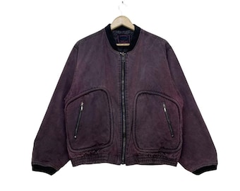 Vintage Japanese Brand Big Born Bomber Double D Pocket Warm Jacket