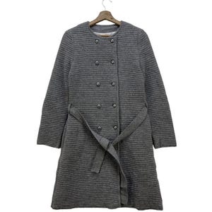 Vintage Courreges Femme geruite gestreepte lange jas