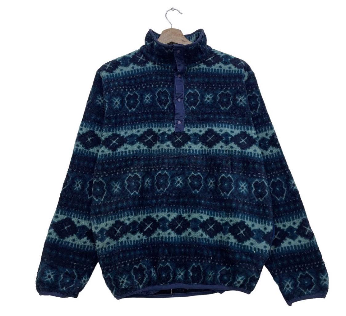 Vintage Ll Bean Aztec Fleece Pull Over Half Button Jacket