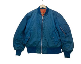 Vintage Japanese Bomber Jacket, US Air Force Type MA-1, Size Large