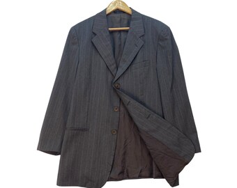 Vintage 80s Corneliani Ecru Suit Armani Style 50 Wool 50 Linen
