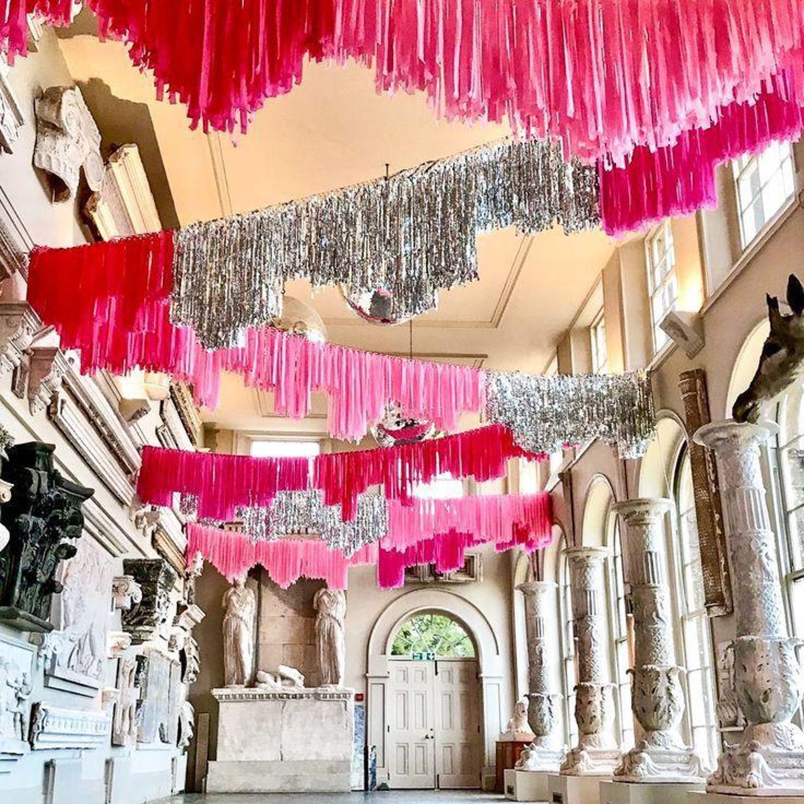 Custom Fringe Ceiling Aerials With Tassels Personalized Party Backdrop ...