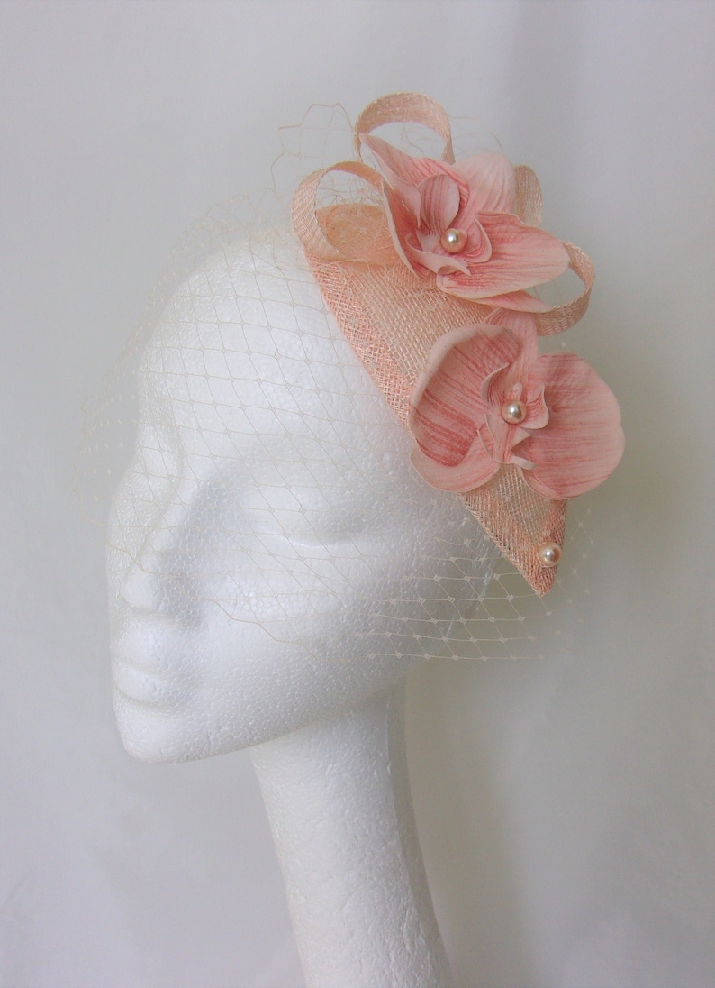 pale peach wedding hat