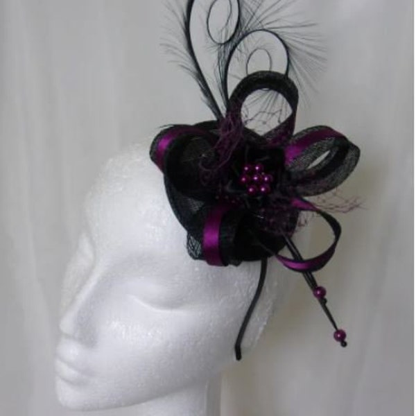 Aurora Fascinator in Blackberry