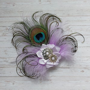 Peacock Hat Clip Vintage Rustic and Steampunk Country Style Feathers Clips onto your own Hat Wedding Gift Gifts Many Colours image 9