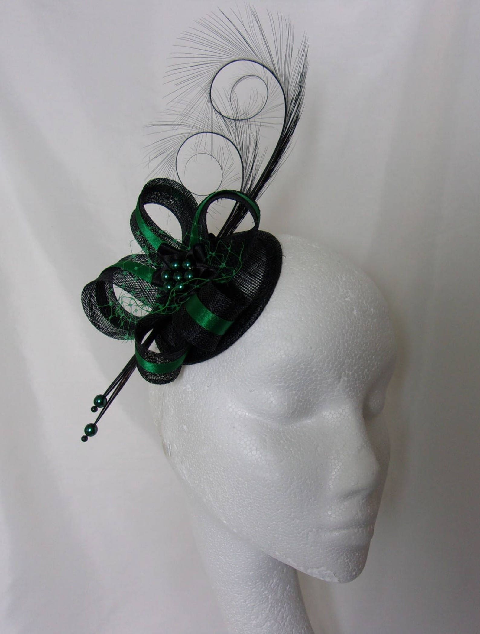 bottle green fascinator