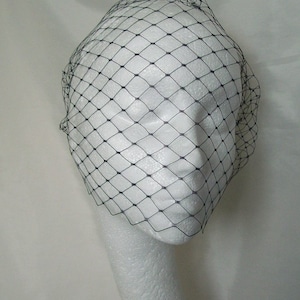Navy Blue Merry Widow Dramatic Birdcage Bandeau Blusher Wedding Bridal Veil - Comb or Grip Attachment - Made to Order