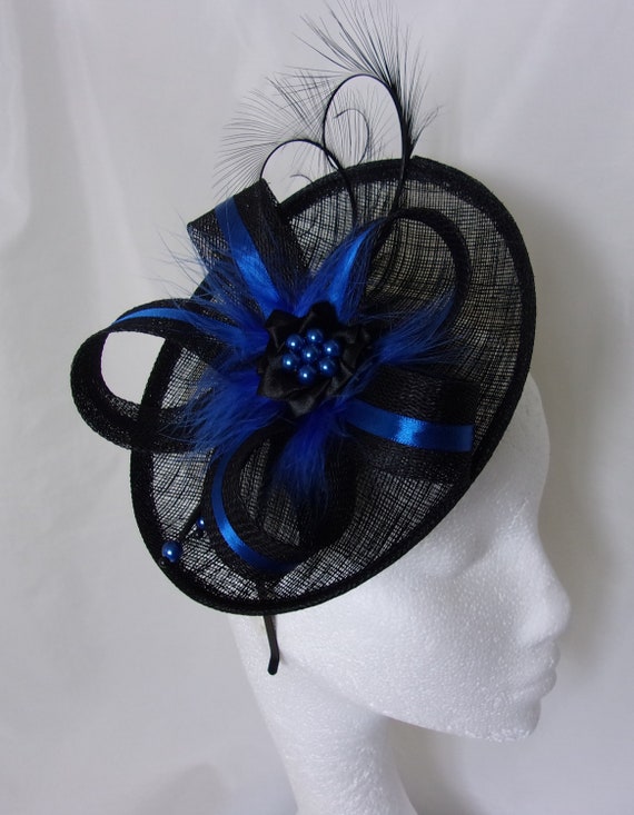 Black Saucer Fascinator Wedding Hat 