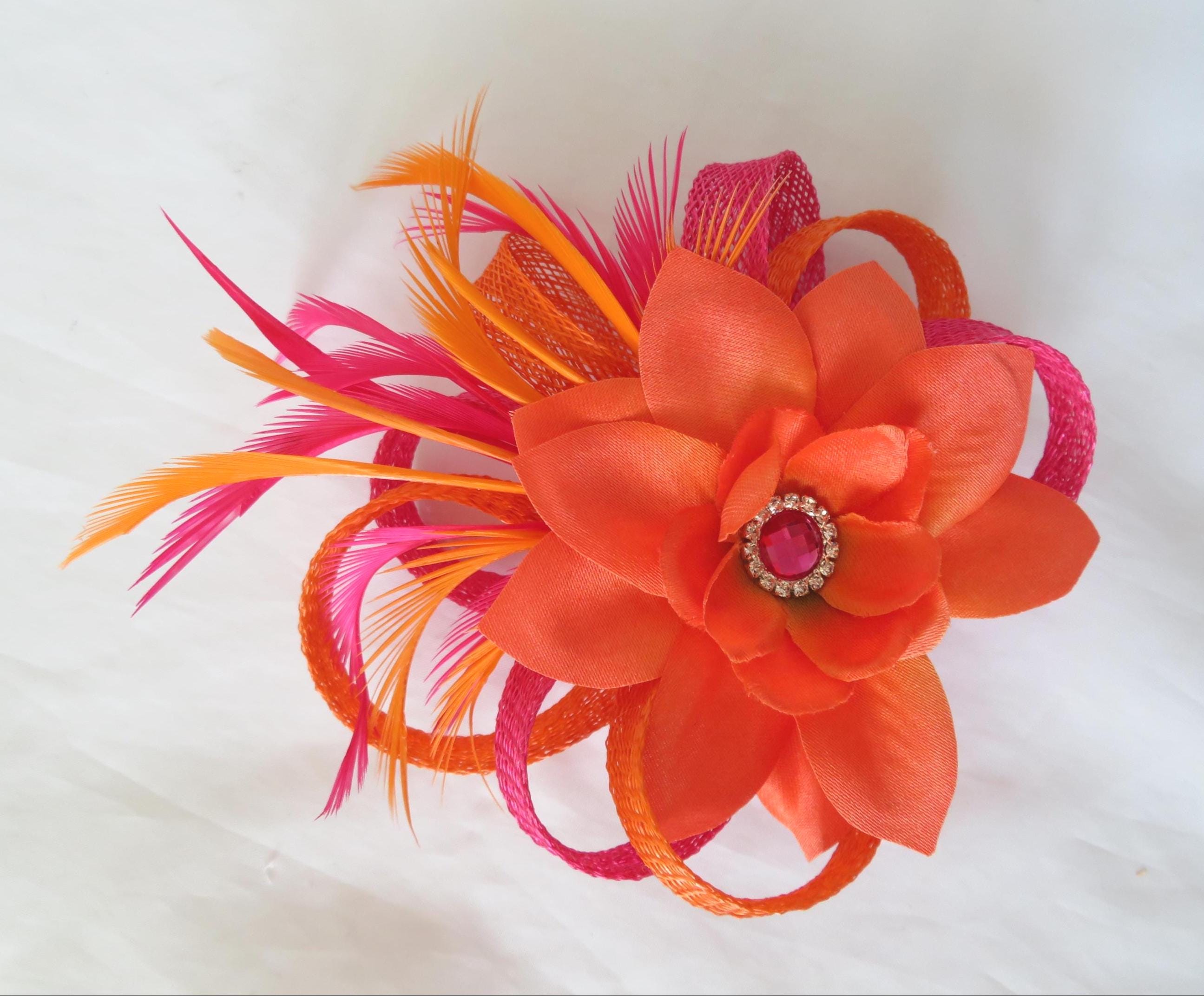 Hot Pink Feather Hair Comb - Etsy
