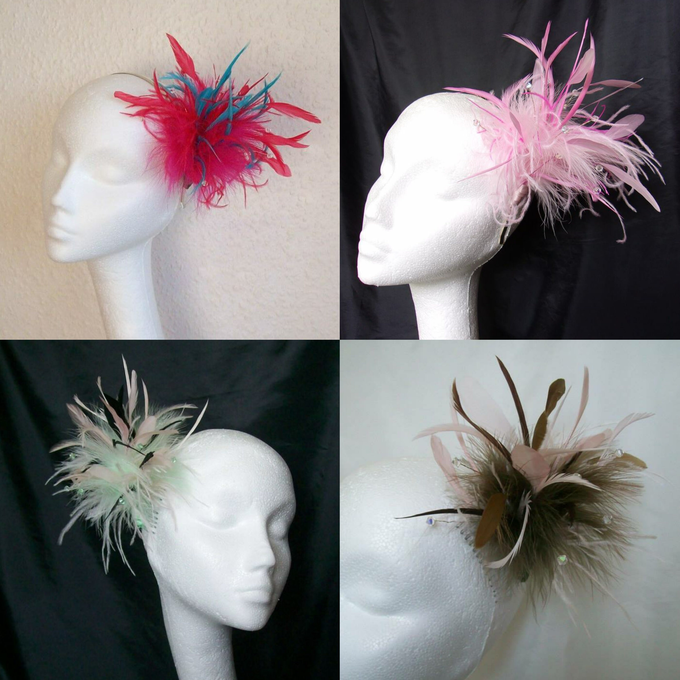 Multicolour Vintage Style Feather Plume Fascinator Headpiece  display picture 3