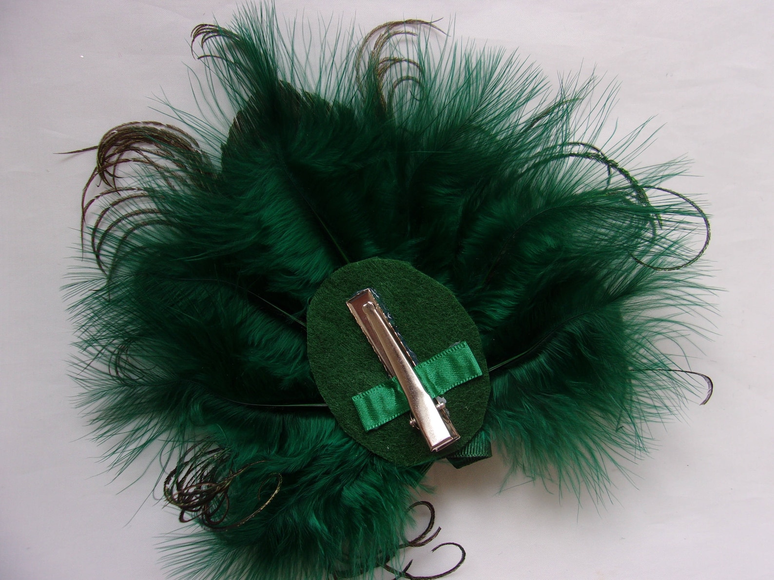 bottle green fascinator