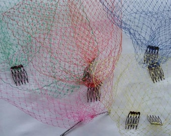 Classic Bridal Fine Classic Birdcage Bandeau Veils In a Wide Range of Colours -Wedding Brides Veil - Combs or Grips - Handmade to Order