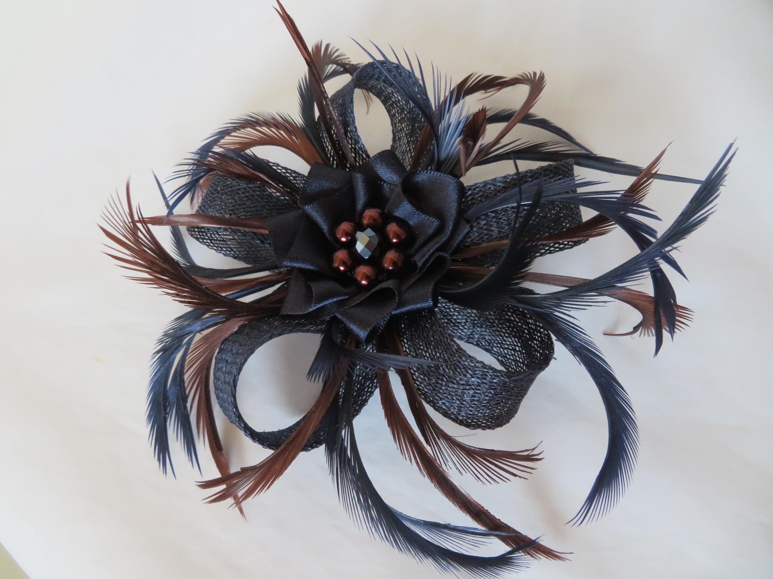 Beloved Millinery Spectacular Brown Bold Sinamay Spiraled Feathered Fascinator Just classy and fabulous and great hat choices…. Looking  main image 3