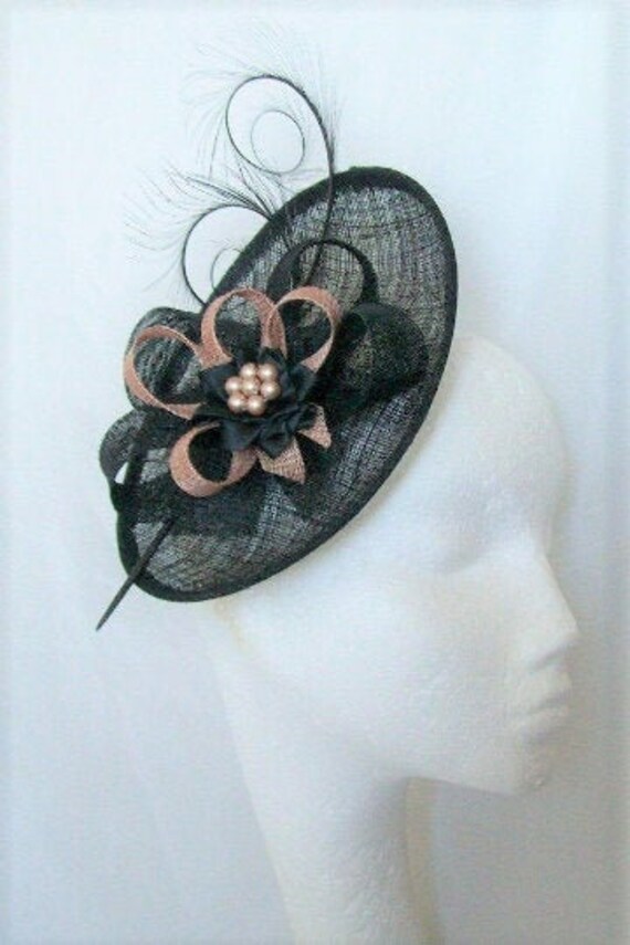 Fascinator de la sombrerería Burlesque Diadema Boda De Plata Sombrero hair piece Ascot carrera
