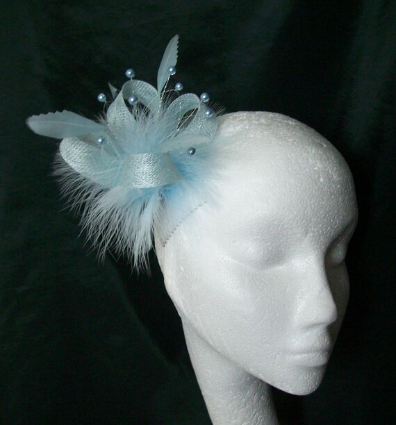 Pale Blue Fascinator Powder Blue 