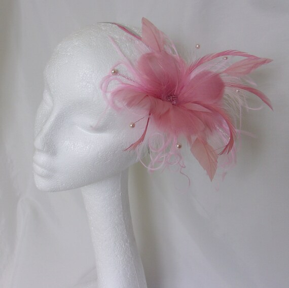 baby pink wedding hat