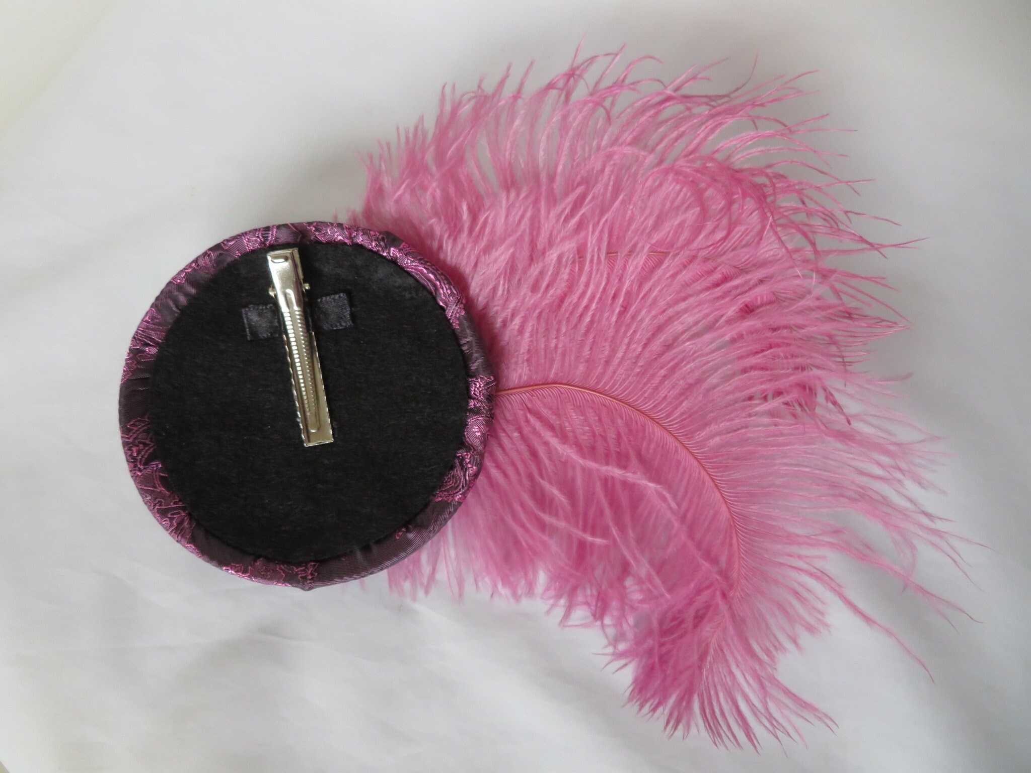 Pink Lavender Ostrich Feather and Flower Damask Paisley  display picture 2