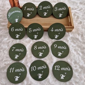 Cartes étapes en bois bébé personnalisées