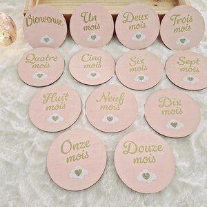 Cartes étapes en bois bébé personnalisées