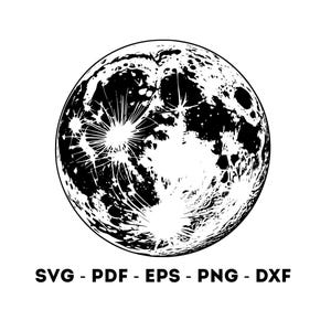 Luna piena svg, clipart celeste, png eps dxf pdf
