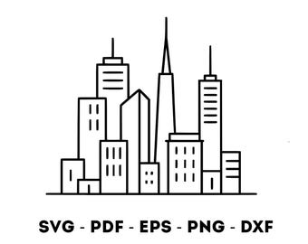 Minimalist Cityscape svg pdf eps png dxf