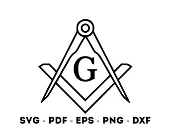 Masonic square and compass svg pdf eps png dxf cut file