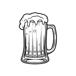 Minimalist Beer Mug SVG | Digital Download | Beer Glass Line Art | Craft Cutting File | SVG Included