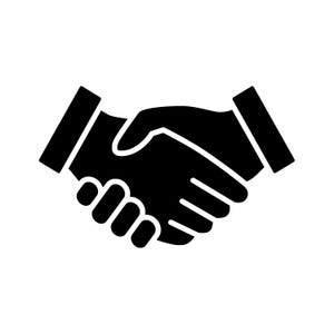 Stretta di mano SVG, simbolo di unità, clipart di partnership, file di taglio minimalista della stretta di mano