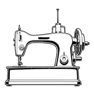 Minimalist Sewing Machine SVG. Simple Line Art for Crafters