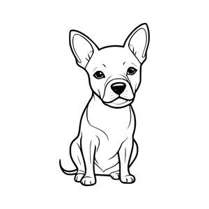 Minimalist Black Line Drawing of a Dog – SVG File for Print and Digital Use – Cute and Simple Dog Illustration
