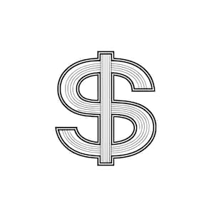 Minimalist Dollar Sign SVG | Clean Black Line Art Money Symbol
