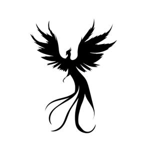 Phoenix-SVG | Symbool voor wedergeboorte en transformatie | Minimalistisch vogelontwerp