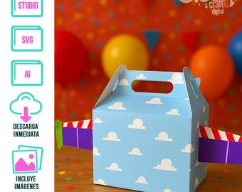 Buzz Lightyear Winged Lunch Box - SVG, Studio & AI Cut File - Toy Story Themed Party - Toy Story Box Template