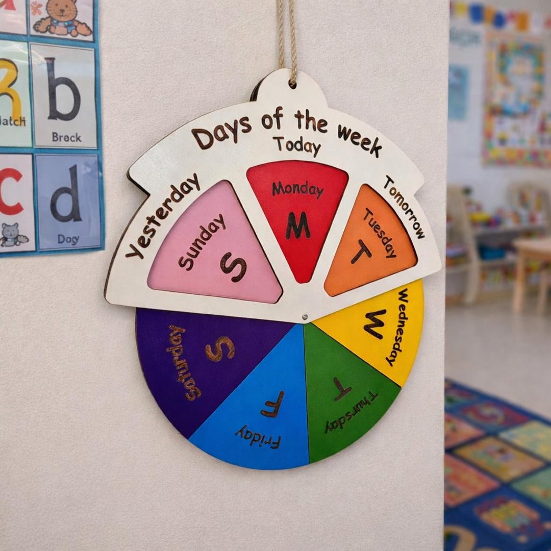 Days of the Week Spinning Wheel | Educational Learning Toy | 27cm High ...
