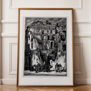 Hugo Steiner-Prag "La fine del ghetto" c. 1916 Manifesto senza cornice – Rappresentazione storica | Stampa artistica Giclée verticale