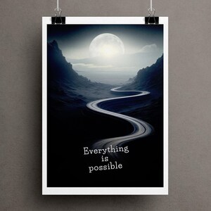 Pronta da appendere "Tutto è possibile" Stampa artistica incorniciata - Stampa giclée su carta opaca con cornice in vetro acrilico